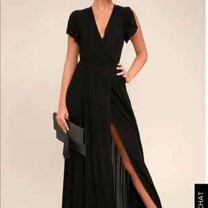 Black wrap maxi dress